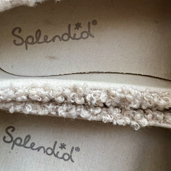 Splendid Tulia Tan Beiege Faux Fur Slip On Sneaker Shoes Women’s Size 8 M - Picture 9 of 16